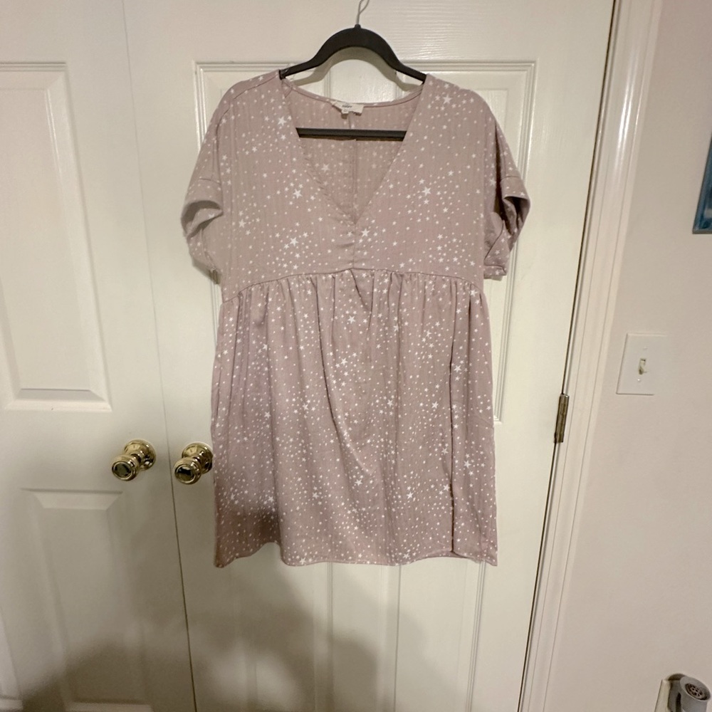 Linen star pattern dress
